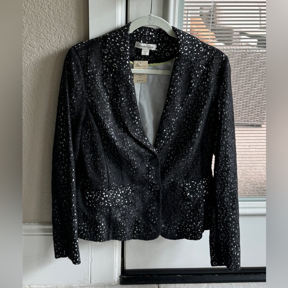 Coldwater Creek Jackets & Blazers - NWT - COLDWATER CREEK NOUVEAU BLACK EYELET JACKET (SIZE 4/6)